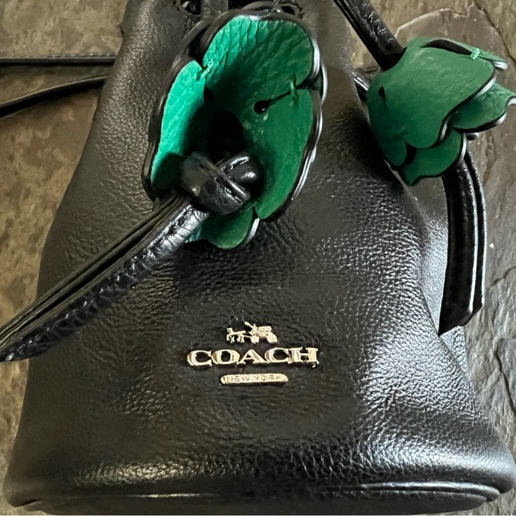 Coach Black with Green Leather Mini Bag - Picture 2 of 10